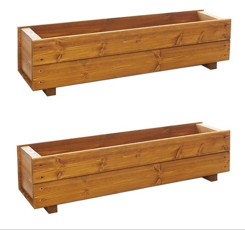 Wooden garden planter troughs - garden,