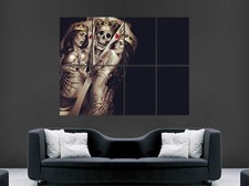 KING QUEEN POKER POSTER SKELETON TATTOOS CROWN SEXY GIRLS ART WALL LARGE GIANT