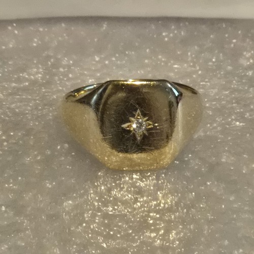 Mens 9ct gold - gold, gem