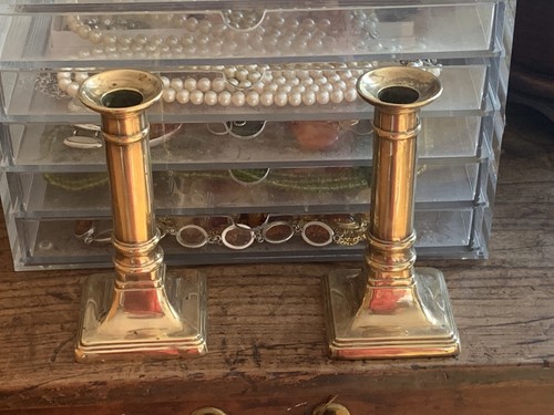 Pair vintage solid brass - of,