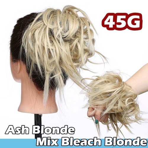Curly real human messy bun - real, as