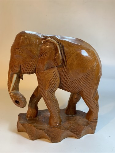 Vintage large wooden - wooden, elephant