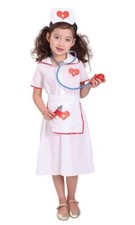 Girls Nurse Fancy Dress Childrens Kids Costume Hospital Uniform Childs Outfit