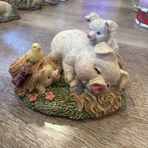 Vintage farm pig piglets - pig,