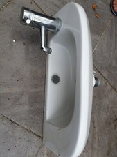 Small bathroom cloakroom Basin with modern mixer tap included