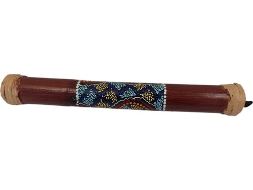 Wooden painted rain stick - wooden,