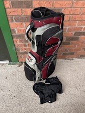 Wilson Staff Golf Cart Bag Deluxe Deep Red 10 Way 9 Pockets With Rain hood