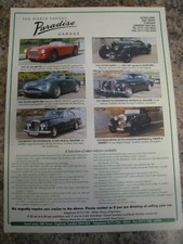 PARADISE GARAGE BENTLEY AC BRISTOL ASTON ROLLS CARS ADVERT APPROX A4 SIZE FILE 6