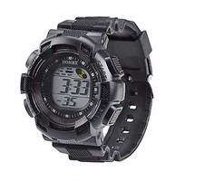 Big Dial Kids Boys Wristwatch Alarm Chronometer Digital Wrist Watch Black CD