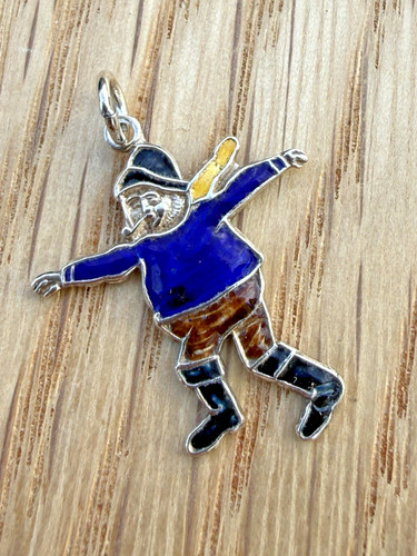 Fisherman art deco - fisherman, enamel
