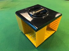 Vintage 1980s Rotating Plastic Cassette Cube Black/Yellow Holds 32 Tapes (Prop?)