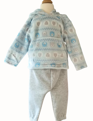 Grey joggers and blue - grey,
