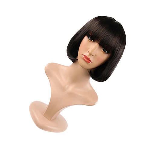 Realistic black short wig - realistic, for