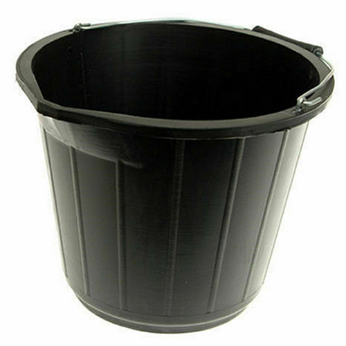 Black plastic bucket gallons - bucket, 3