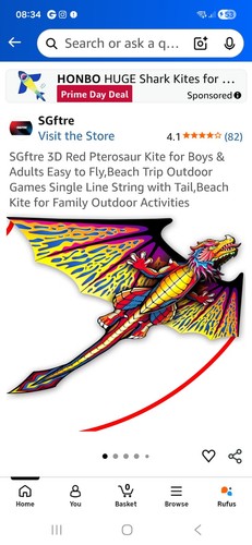 Red pterosaur kite - red, for