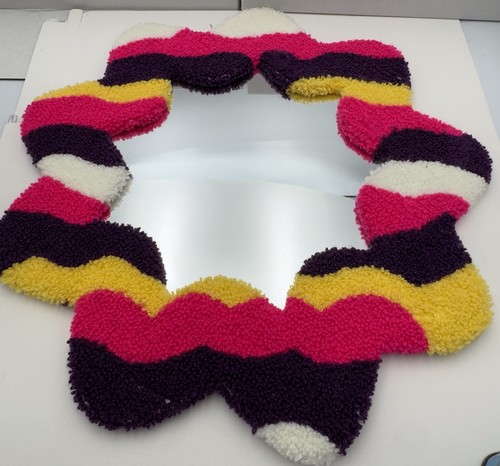 Tufted rug mirror - rug, wavy