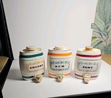 Collection of  3 Royal Victoria  Wade Pottery Barrels Port Sherry Rum #6