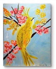 Bird Original Art 12x16 Canvas