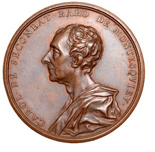 1753-FRANCE-BARON DE MONTESQUIEU-BRONZE MEDAL BY J.A.DASSIER