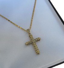 9ct Gold CZ Crucifix Cross