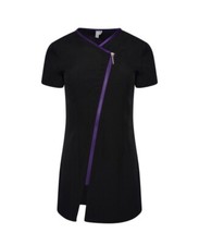 Professional beauty/ hairdressing tunic size 8 Black and purple 