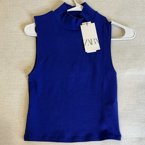Zara blue solid - zara, neck