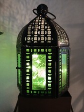 Moroccan Lantern Green Glass &