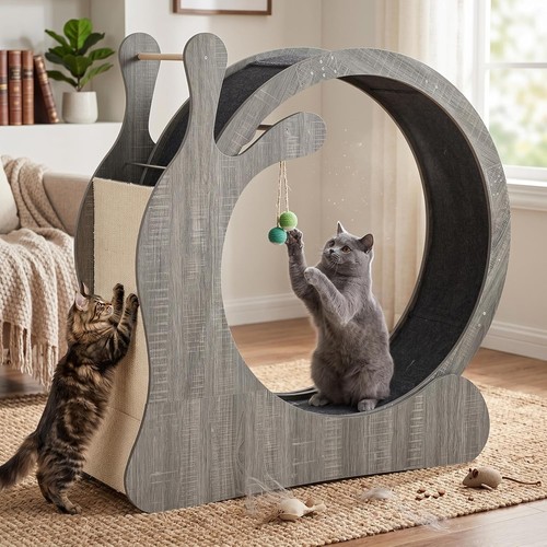 Cat running wheel - wheel, wood
