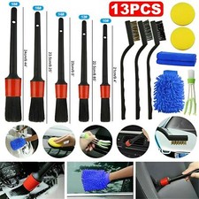 13Pcs Car Detailing Brush Set Soft Brushes Interior Wheel Valet Pro Cleaning Kit