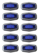 10x LED 12V Blue Chrome Side