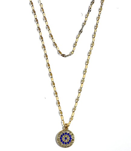 18k gold plated blue - blue, evil