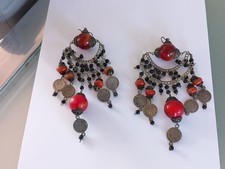 Vintage afghan faux amber coin - afghan,