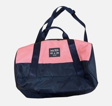 Jack Wills Duffle Bag Pink Navy Nylon Shoulder Strap - Medium Size