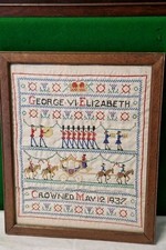 Framed glazed tapestry - framed, &