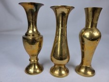 Brass Bud Vases X3 Etched