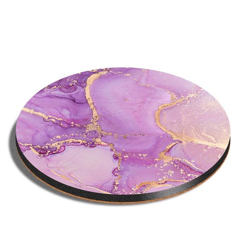 Round mdf coaster purple lilac - coaster,