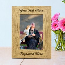 Personalised Wooden Photo Frame Laser Engraved Any Text Birthday Christmas Gift