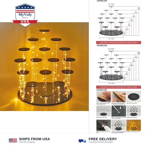 Tier acrylic cupcake stand - 16,