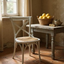 Grey Cross Back Dining Chair