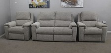 G Plan Harper Lowry Sand Fabric Static 2 Seater Sofa & 2 Power Armchairs