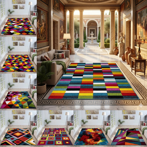 Multi colour rug large - colour,