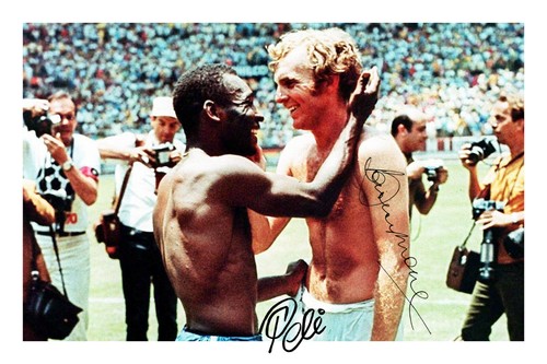 Pele bobby moore signed a4 - &,