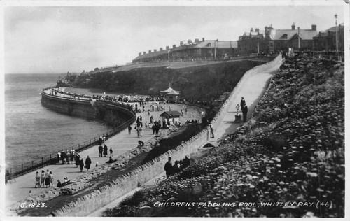 Postcard childrens paddling - postcard,