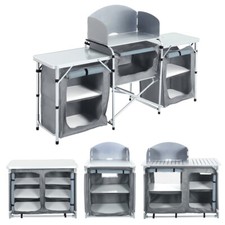 Folding Travel Camping Kitchen Stand Unit Storage Table Portable Outdoor Cooking