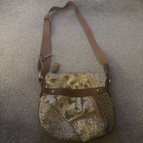 Fossil leather canvas - leather, cross