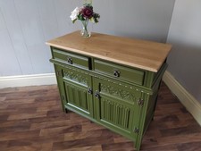 Old Charm vintage  sideboard 2 door finished in Olive Green