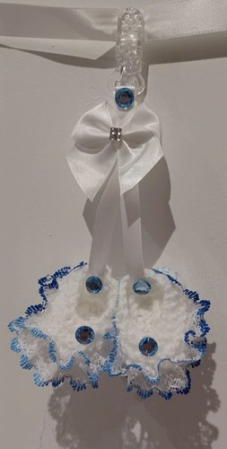 White with blue - with, lace