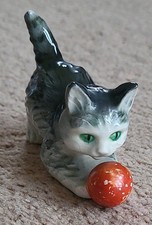 Goebel Grey Kitten Playing