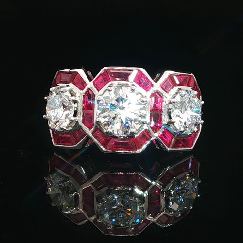 2ct dif diamond - ruby, three