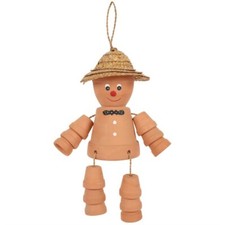 Terracotta flower pot man - terracotta,